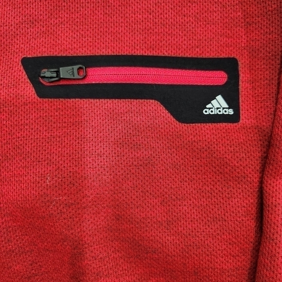 Adidas Mens Medium Red Sports Performance 1/2 Zip Fleece Pullover, Men's 2X - Picture 3 of 7